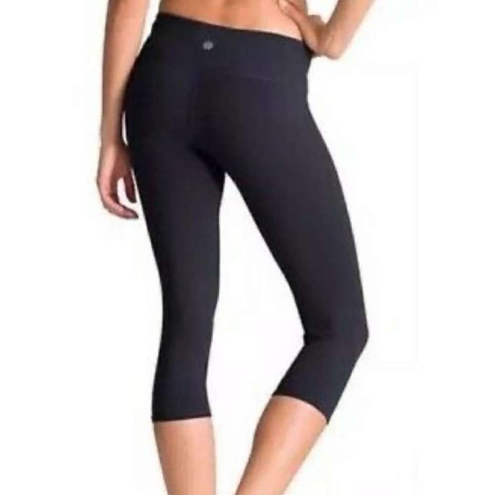 Athleta Capri Leggings S‎ Black Crops Low Rise